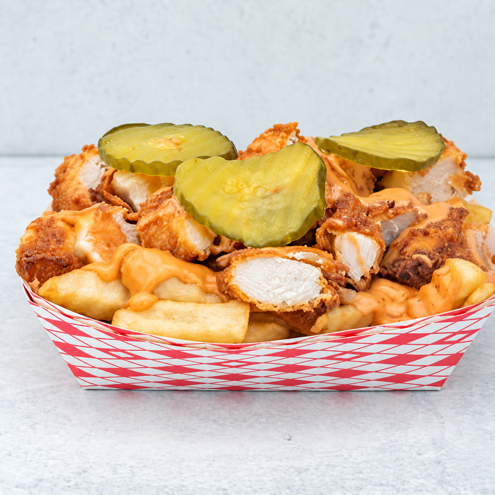Chicken strips and loaded fries